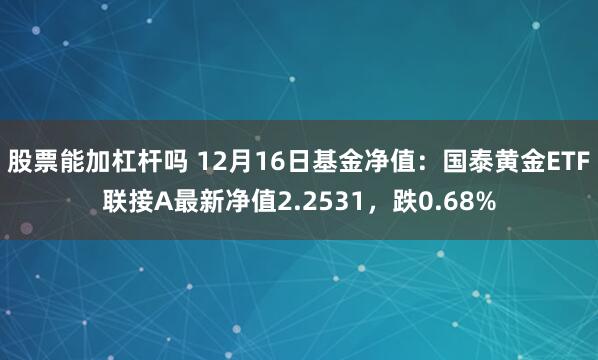 股票能加杠杆吗 12月16日基金净值：国泰黄金ETF联接A最新净值2.2531，跌0.68%