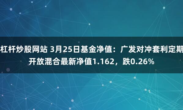 杠杆炒股网站 3月25日基金净值：广发对冲套利定期开放混合最新净值1.162，跌0.26%