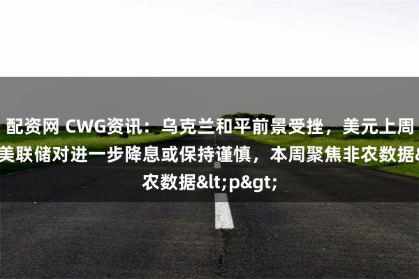 配资网 CWG资讯：乌克兰和平前景受挫，美元上周五上涨；美联储对进一步降息或保持谨慎，本周聚焦非农数据<p>