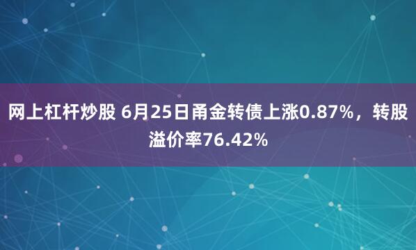 网上杠杆炒股 6月25日甬金转债上涨0.87%，转股溢价率76.42%