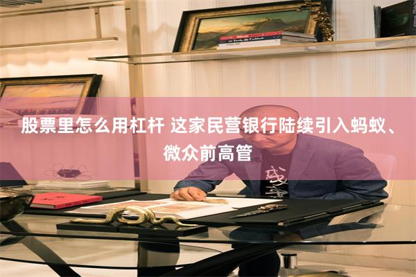 股票里怎么用杠杆 这家民营银行陆续引入蚂蚁、微众前高管
