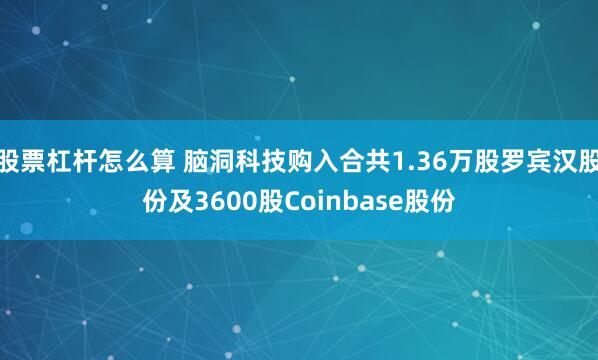股票杠杆怎么算 脑洞科技购入合共1.36万股罗宾汉股份及3600股Coinbase股份